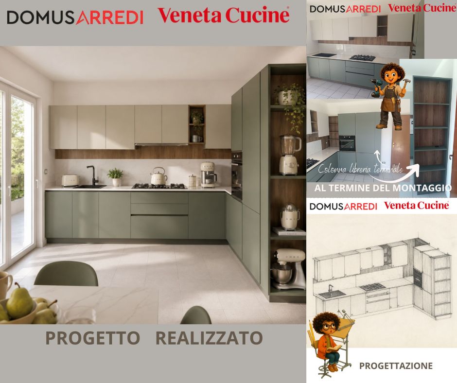 VENETA CUCINE MODELLO OYSTER SILK VERDE 