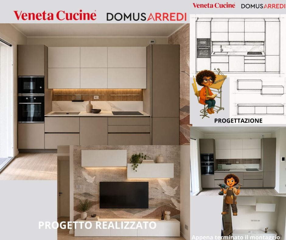 CUCINA E SOGGIORNO UN UNICO PROGETTO VENETA CUCINE DOMUS ARREDI 