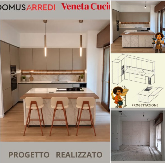 CUCINA ANGOLARE CON ISOLA CENTRALE