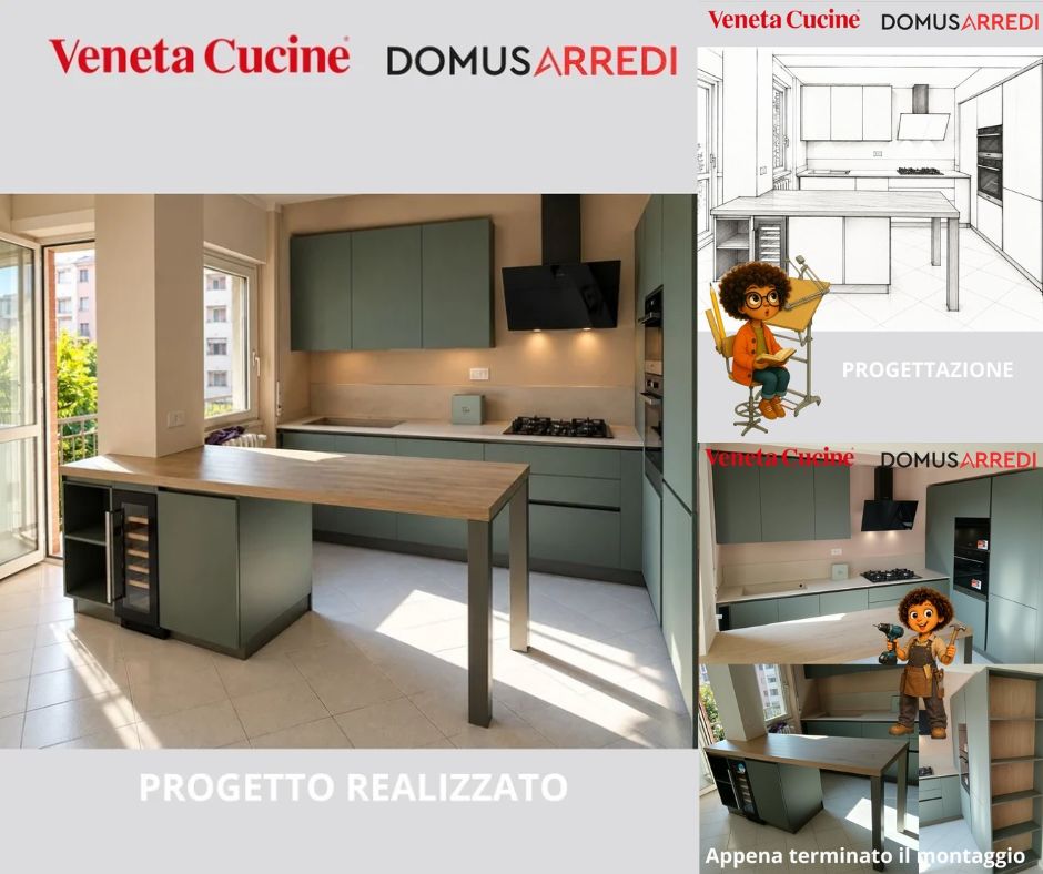 IL PILASTRO DIVENTA PROTAGONISTA DELLA CUCINA SU MISURA
