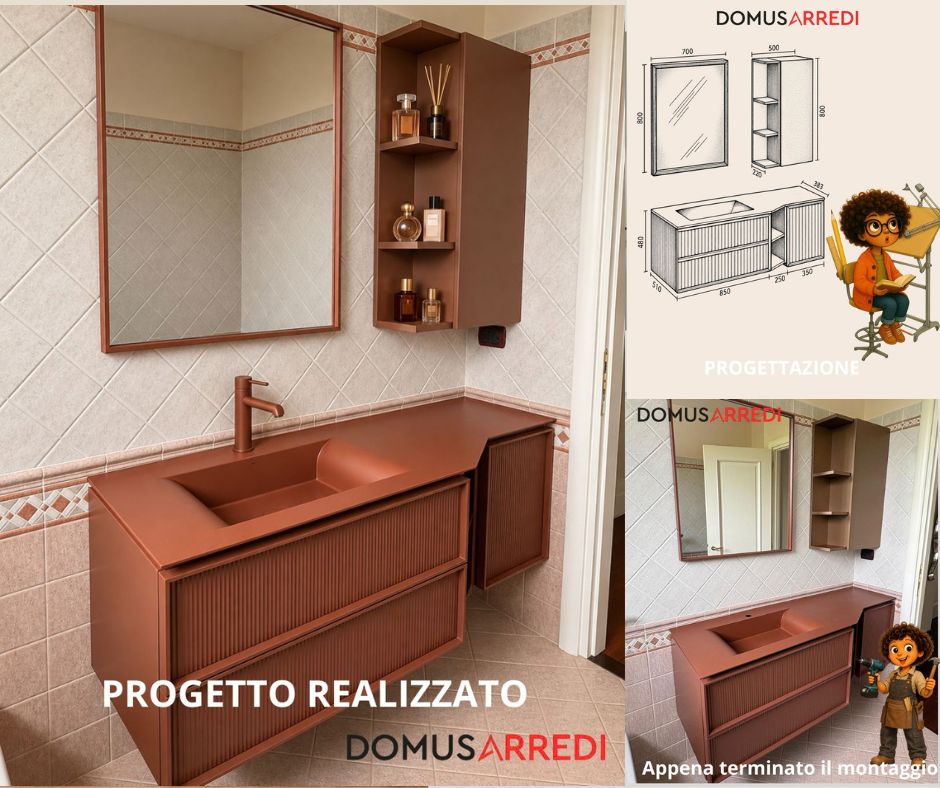 BAGNO CON LAVABO METALLICO 