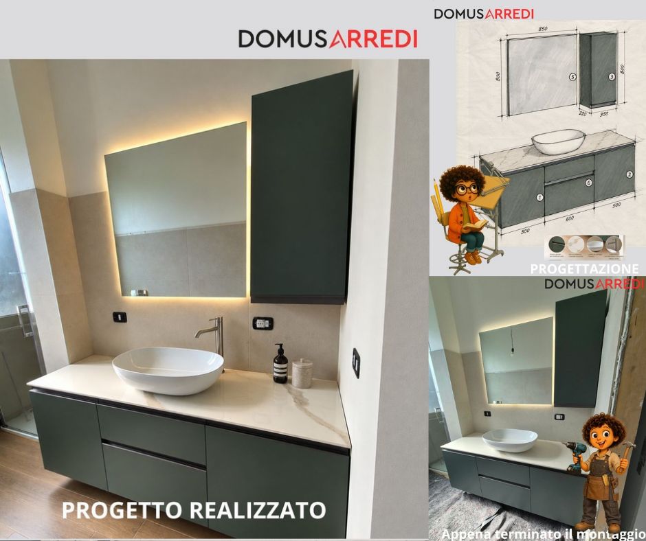 UN BAGNO ELEGANTE: verde garden e calacatta oro 