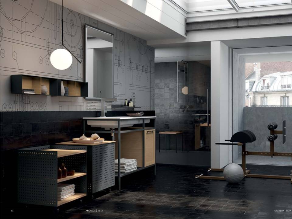 mobile da bagno industrial style vero legno