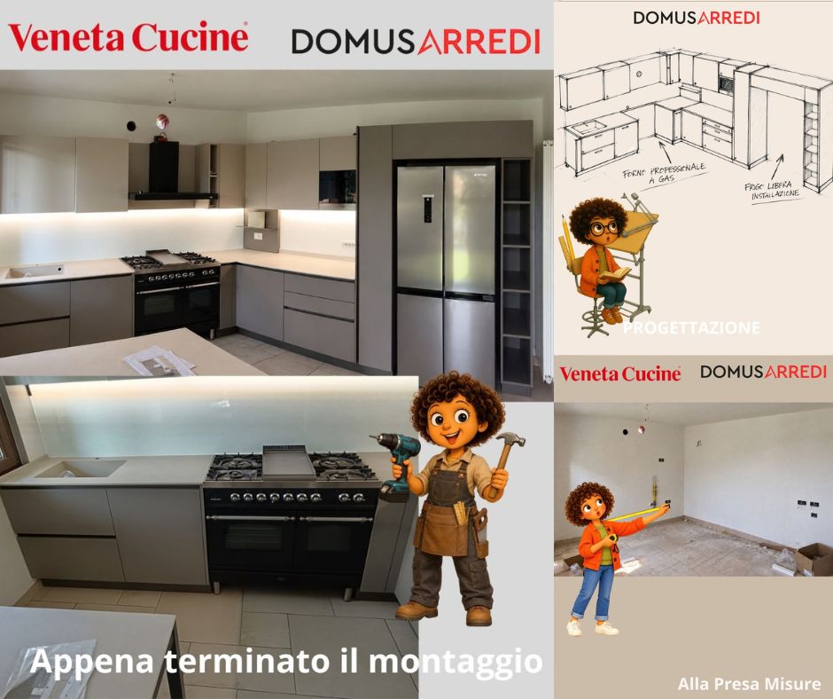 CUCINA CON ELETTRODOMESTICI A LIBERA INSTALLAZIONE 