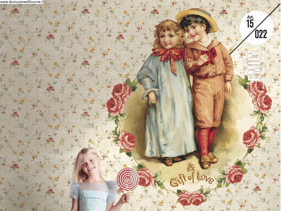 tappezzeria a fantasia a fiori con immagine romantica
