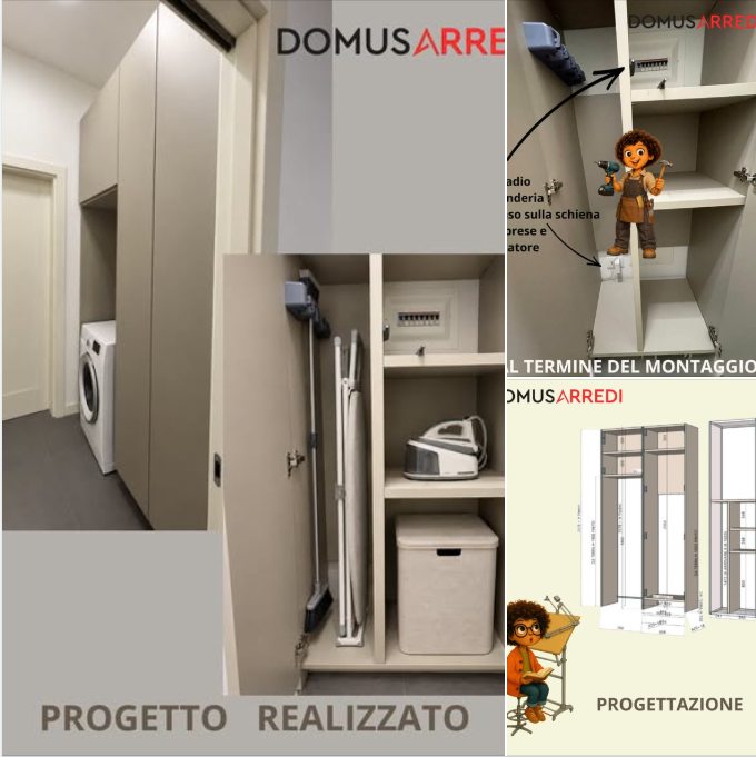 Scopri come sfruttare corridoi, nicchie e angoli inutilizzati con armadi, portascope e lavanderie